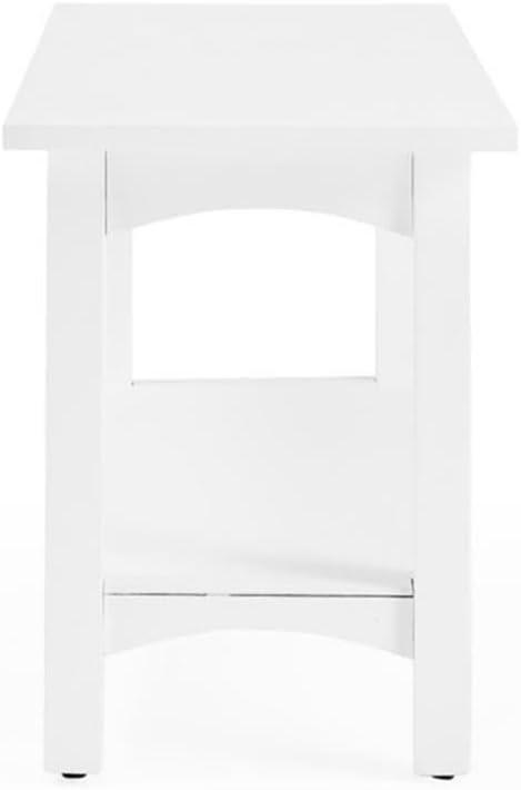 Alaterre Furniture Craftsbury 36 in. Sturdy Pine Wood Entryway Bench, 2-Person Bench Open Design Accent Furniture, White