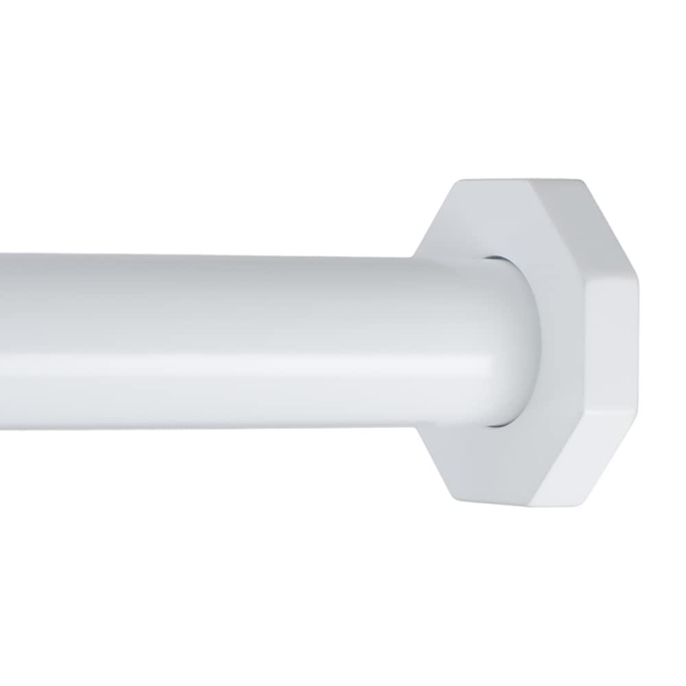 Ivilon Tension Curtain Rod - Hexagonal Spring Tension Rod for Windows or Shower, 24 to 36 Inch, White