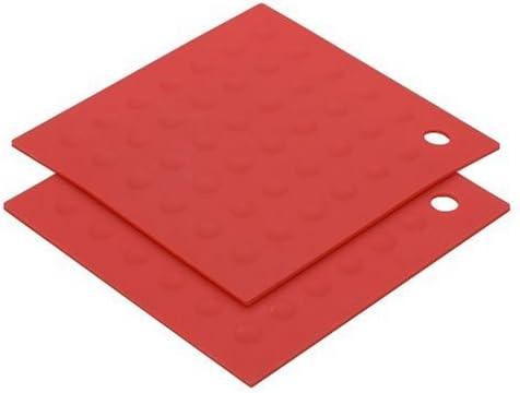 MIU France Set of 2 Silicone Pot Holders, Red