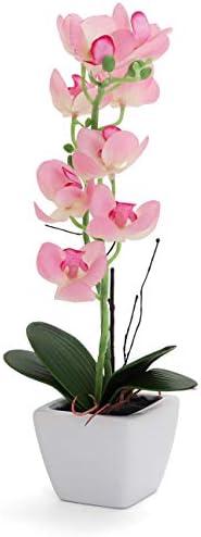 Medium Light Pink Artificial Orchid with Ceramic Pot