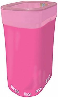 Bright Pink Plastic Pop-Up Party Trash Bin