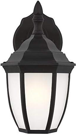 Black Satin Etched Glass Outdoor Wall Lantern