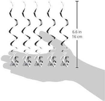 Silver Mylar 25th Anniversary Hanging Whirls Decorations