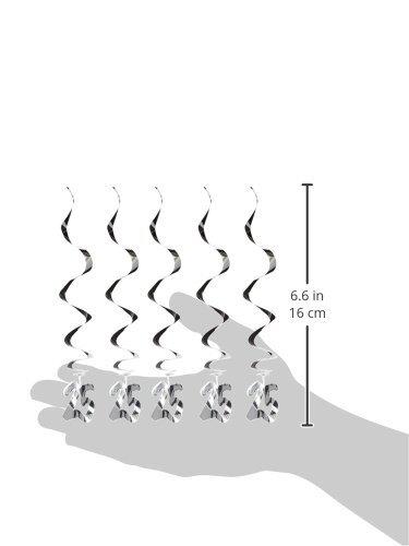 Silver Mylar 25th Anniversary Hanging Whirls Decorations