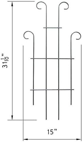 2 Pack Black Coated Wave Pot Trellis Panel 31'' Plant Stakes for Climbing Plants Outdoor Roses Vines Flower Vegetable Supports