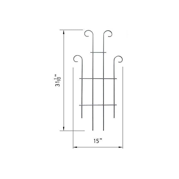 2 Pack Black Coated Wave Pot Trellis Panel 31'' Plant Stakes for Climbing Plants Outdoor Roses Vines Flower Vegetable Supports