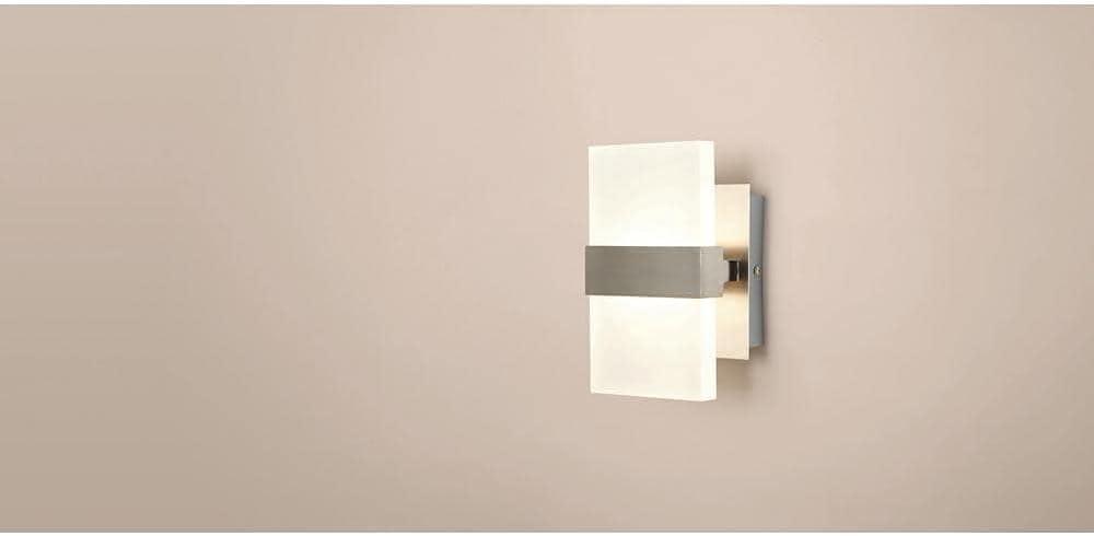 Brushed Nickel Frosted Acrylic 2-Light LED Sconce