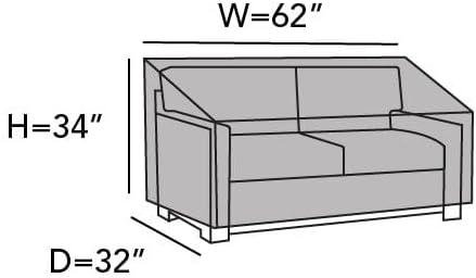 Covermates Outdoor Sofa Loveseat Cover - Water Resistant Polyester, Drawcord Hem, Mesh Vents, Seating and Chair Covers, 62W x 32D x 34H, Khaki