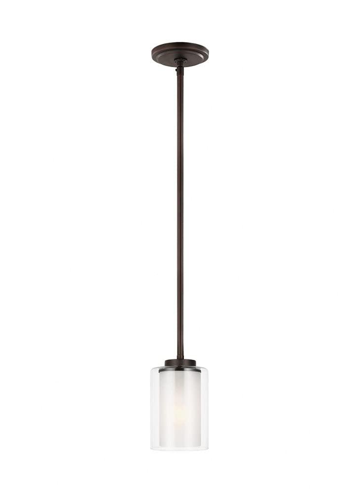 Generation Lighting 6137301-710 Elmwood Park One - Light Mini-Pendant Hanging Modern Fixture, Bronze