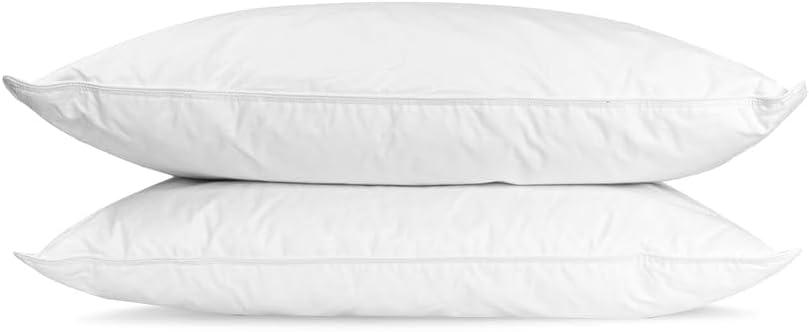 King Size White Feather and Down Bed Pillow Set