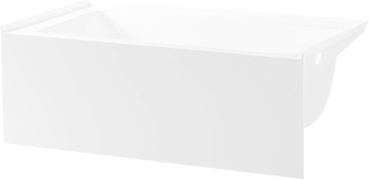 Aqua Eden VTAP603222R 60-Inch Acrylic 3-Wall Alcove Tub with Right Hand Drain Hole, White