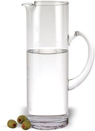 Tall Clear Handcrafted Crystal Glass Beverage Pitcher