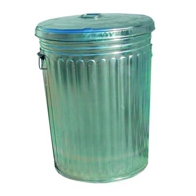 Pre-Galvanized Trash Can with Lid, Round, Steel, 20gal, Gray, Sold as 1 Each