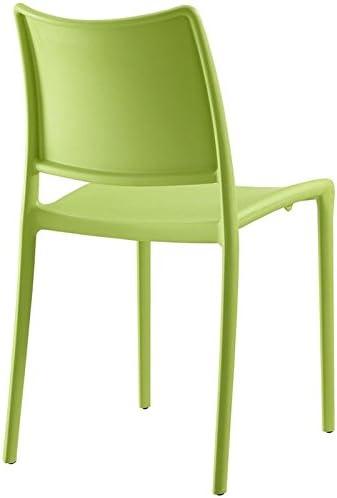 Modern Contemporary Dining Side Chair (Indoor and Outdoor), Green, Plastic