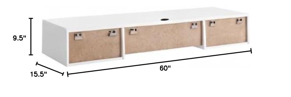 Modway Render Wall Mount Wood Office Desk in White