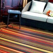 Mad Mats Striped Warm Brown Outdoor Mat