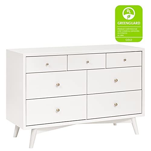 Palma Mid-Century Modern 7-Drawer Dresser with Brushed Metal Hardware