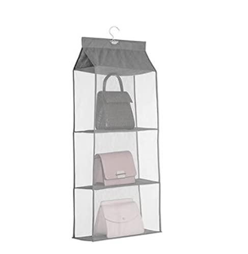 Gray Polyester Pull Down Hanging Closet Caddy