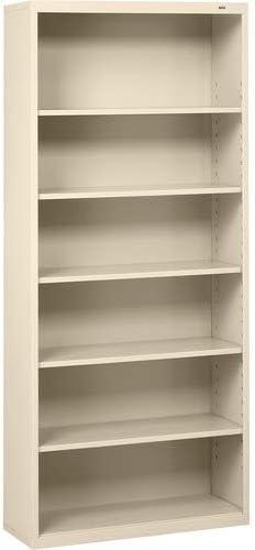 Tennsco B-78PY Metal Bookcase, 6 Shelves, 34-1/2w x 13-1/2h x 78h, Putty