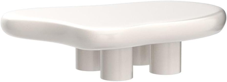 Guyii 41.02" Cream White Cloud Coffee Table, Irregular Coffee Table with 3 Legs for Living Room, Office