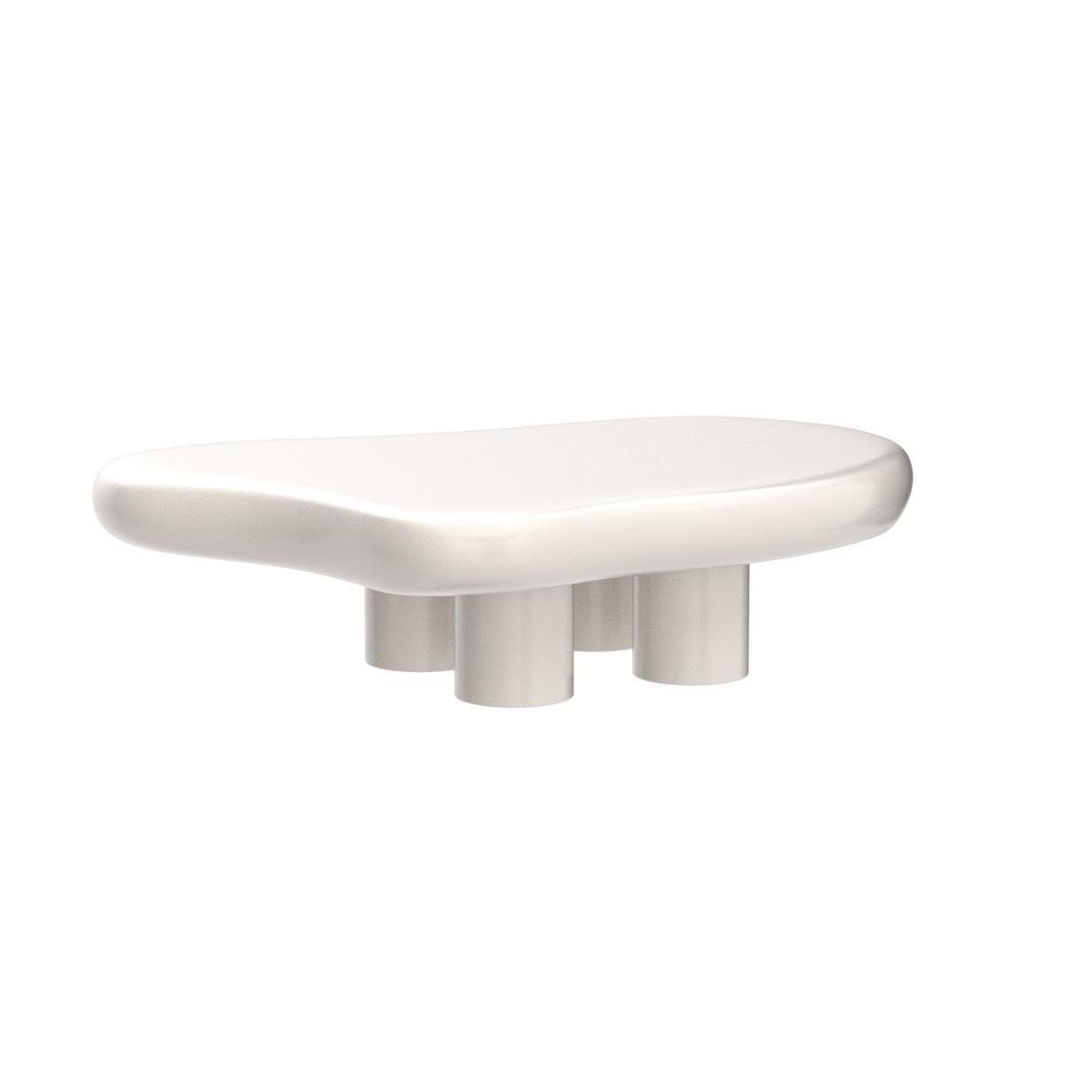 Guyii 41.02" Cream White Cloud Coffee Table, Irregular Coffee Table with 3 Legs for Living Room, Office