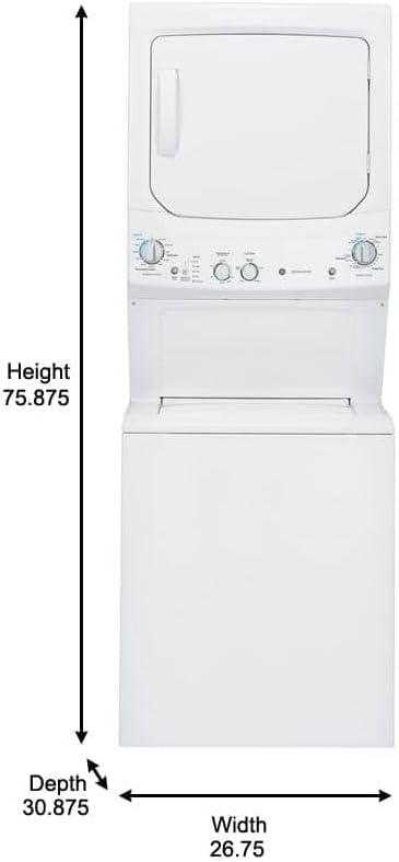 GE Appliances 3.8 cu. ft. Washer and 5.9 cu. ft. Electric Dryer Laundry Center GUD27ESSMWW