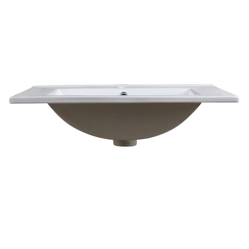 Fresca Allier 18.25'' White Ceramic Rectangular Bathroom Sink with Overflow
