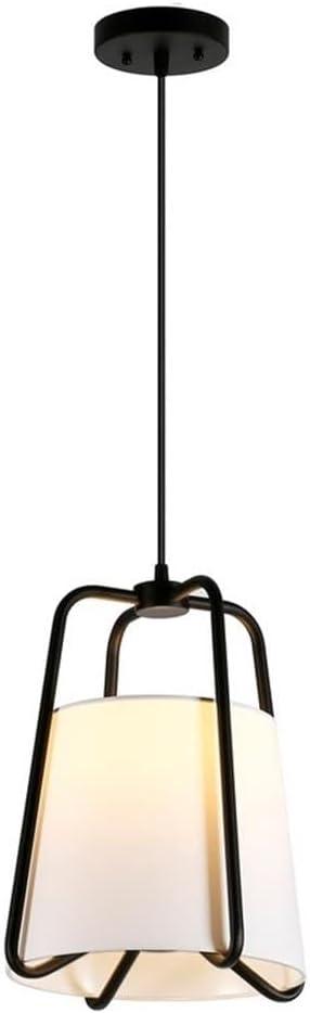 Evelyn&Zoe 11" Blackened Bronze Metal/Fabric Pendant