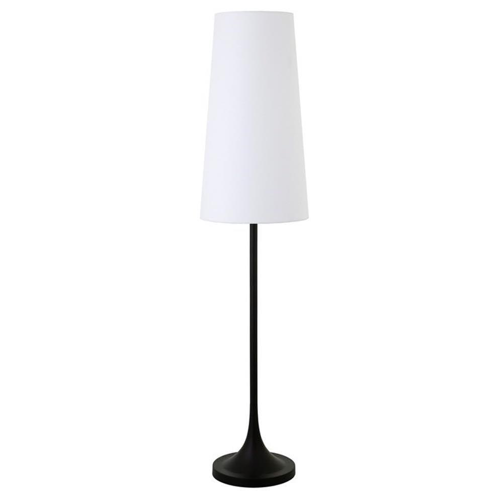 Evelyn&Zoe Yana 60" Tall Floor Lamp with Fabric shade in Blackened Bronze/White