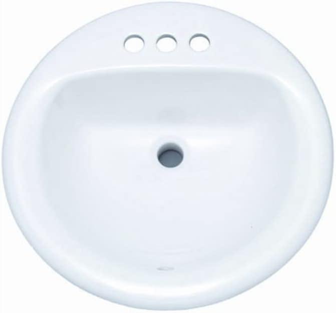 Proflo 19'' Vitreous China Circular Bathroom Sink with Overflow