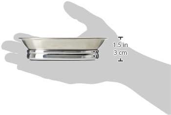 Brushed Stainless Steel Oval Soap Dish with Raised Ridges