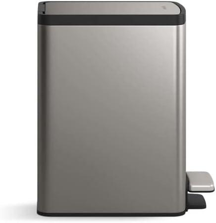 6-Liter Step Trash Can, Black Stainless