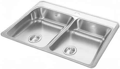 Creemore 33'' L Drop-In Double Bowl Stainless Steel Kitchen Sink