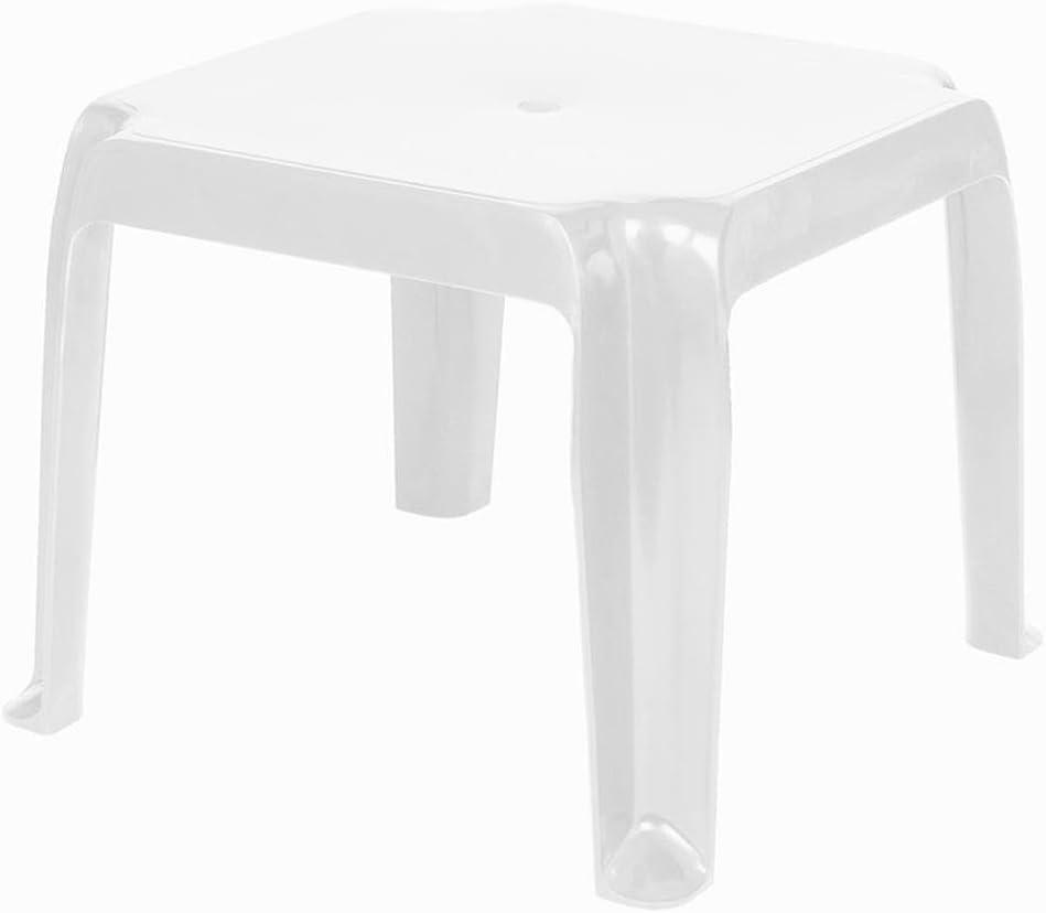 Compamia Sunray Square Resin Patio Side Table in White