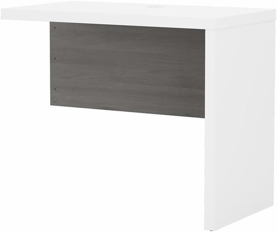 Echo 36W Desk Return in Pure White and Modern Gray - Engineered Wood