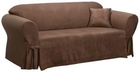 Soft Suede Box Cushion Sofa Slipcover