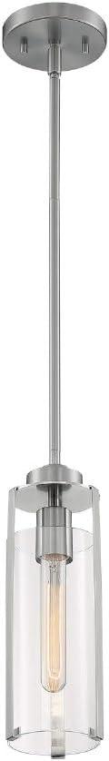 Skybridge 8'' Brushed Nickel Mini Jar Pendant with Clear Glass