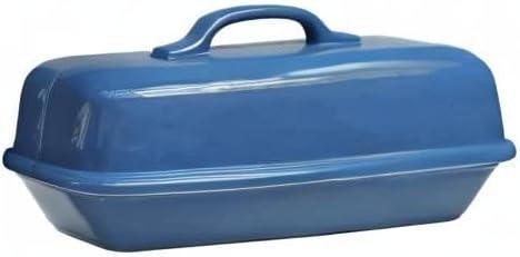 Sassafras Superstone® Covered Bread Baker with Lid - Bisque Glazed Exterior and Unglazed Interior Stoneware Bakeware - Bakes an Artisan Italian Bread with Crusty Crust and a Light Crumb