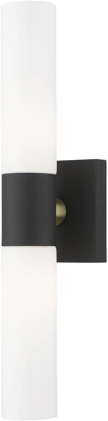 Livex Lighting Aero 2-Light Twist Lock Metal ADA Vanity Sconce in Textured Black