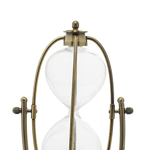 Elegant Brass & Glass 30-Minute Swivel Hourglass