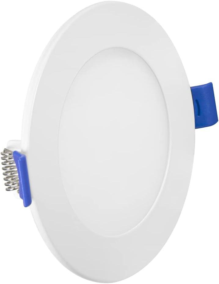 Maxxima 4 in. Ultra Thin LED Downlight, Slim Recessed Canless Light, IC Rated, 750 Lumens, Dimmable