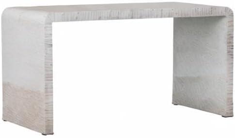 White Mother of Pearl Waterfall Console Table with Storage