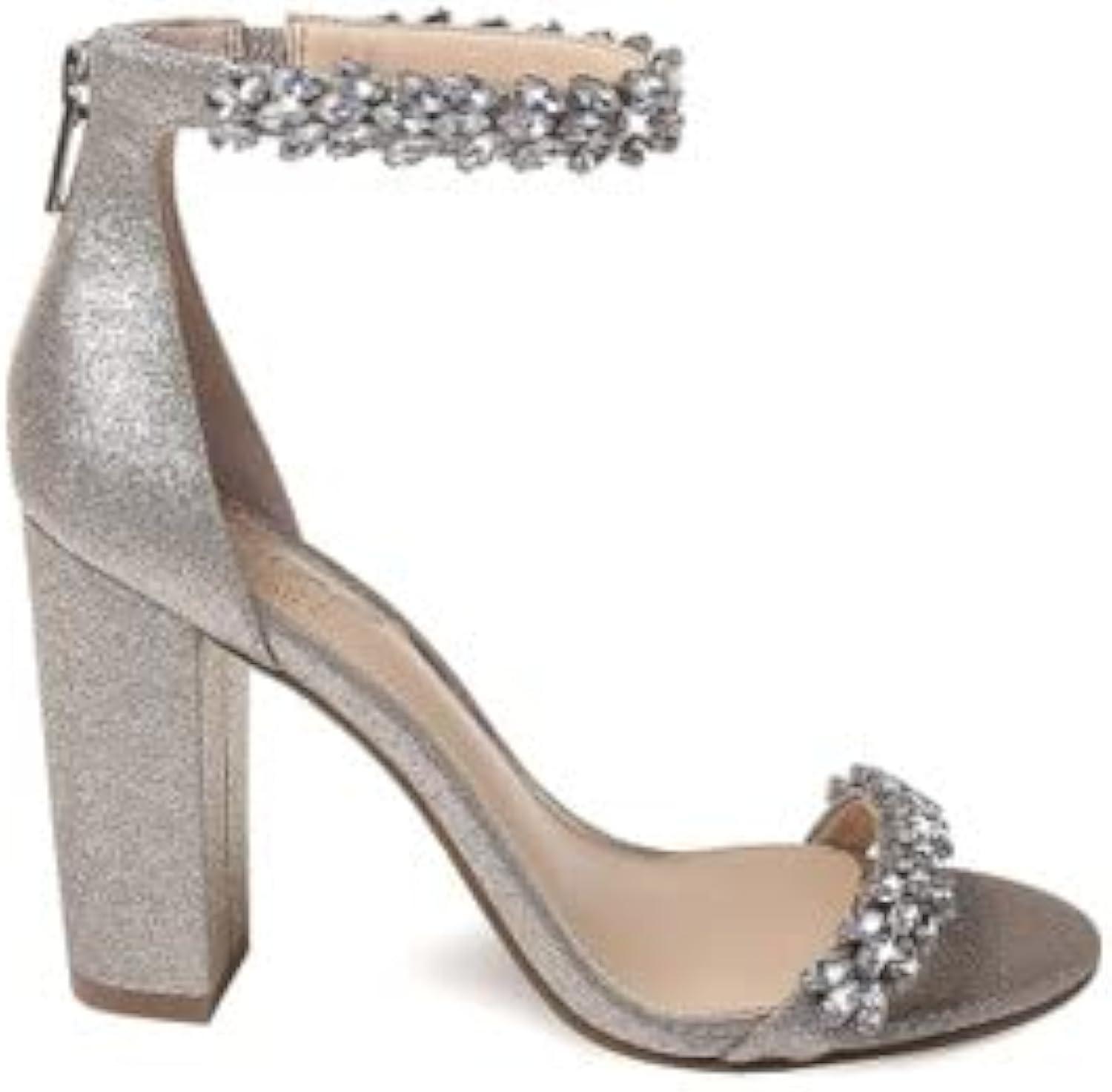 Mayra Evening Ankle Strap High Heel in Glittering Gold Satin