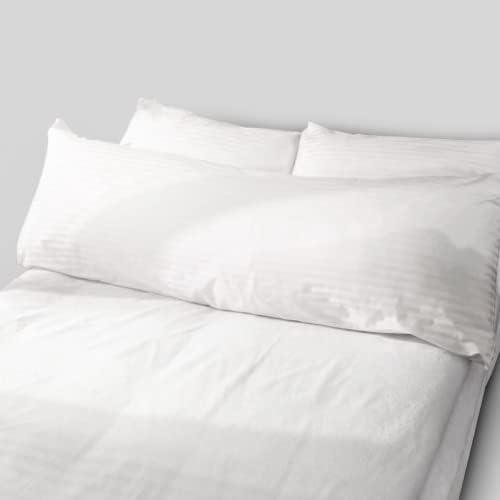 FeelAtHome Pillow Protector Zippered Pillow Covers for Comfort & Protection, Queen, White, 4 pk