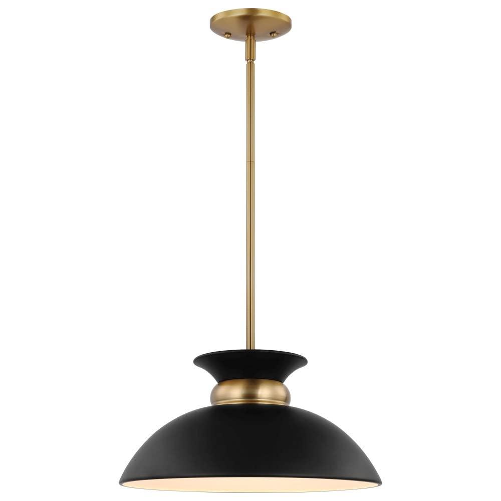 Nuvo Lighting Perkins 1 Light Small Pendant Matte Black with Burnished Brass