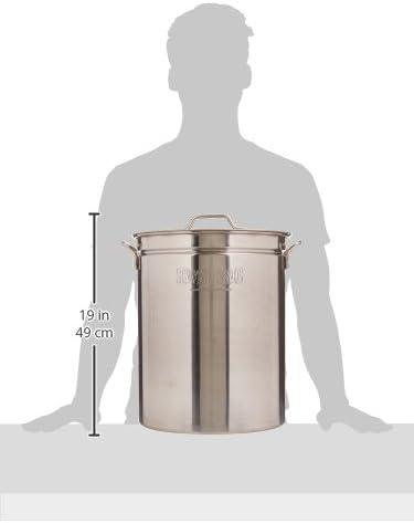 Bayou Classic 1044 44-qt Stainless Stockpot Features Heavy Welded Loop Handles Vented Lid Perfect For Boiling Shrimp Seafood Vegetables Tamales and Peanuts