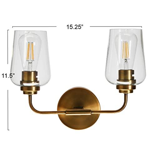 Holden Vintage Snifter Glass Dual Light Vanity Sconce in Brushed Bronze