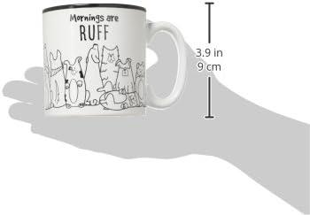 Burton and Burton Mornings are Ruff Ceramic Coffee Mug, 13 Ounce