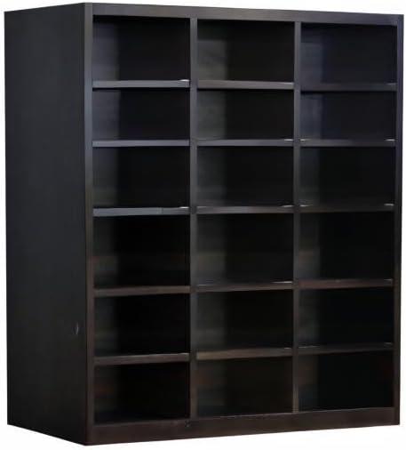 Aliette Triple Wide Wood Bookcase, 18 Shelf, 84 inch Tall