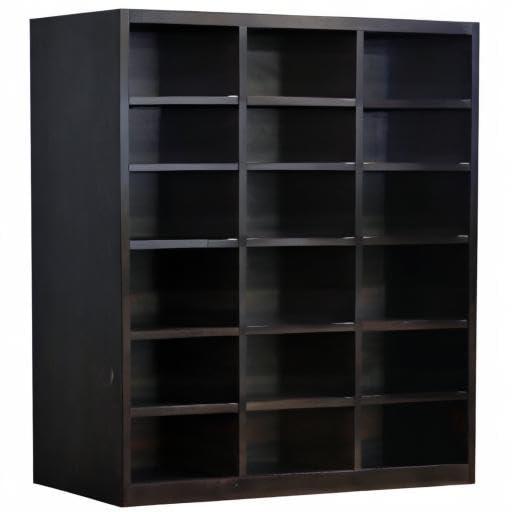 Winston Porter Aliette Triple Wide Wood Bookcase, 18 Bookshelf, 84 inch Tall Storage and Display Bookshelf for Home Office and Living Room